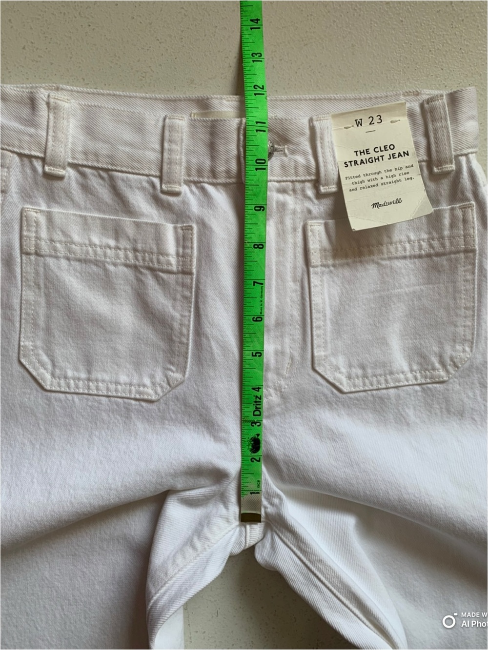 Madewell White The Cleo Straight Jean Size 23 NWT Rigid Denim Summer Jeans - Picture 15 of 16